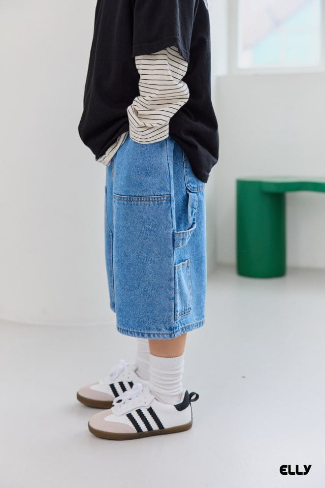 Ellymolly - Korean Children Fashion - #littlefashionista - Capenda Denim Pants - 9