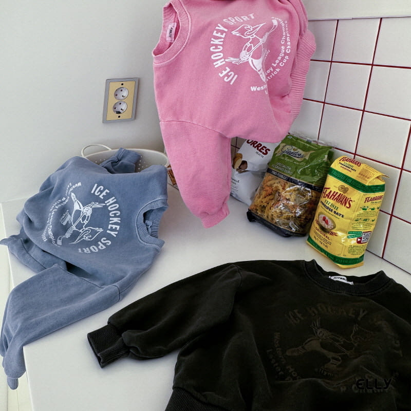 Ellymolly - Korean Children Fashion - #stylishchildhood - Ice Hockey Dyeing Sweatshirt - 7