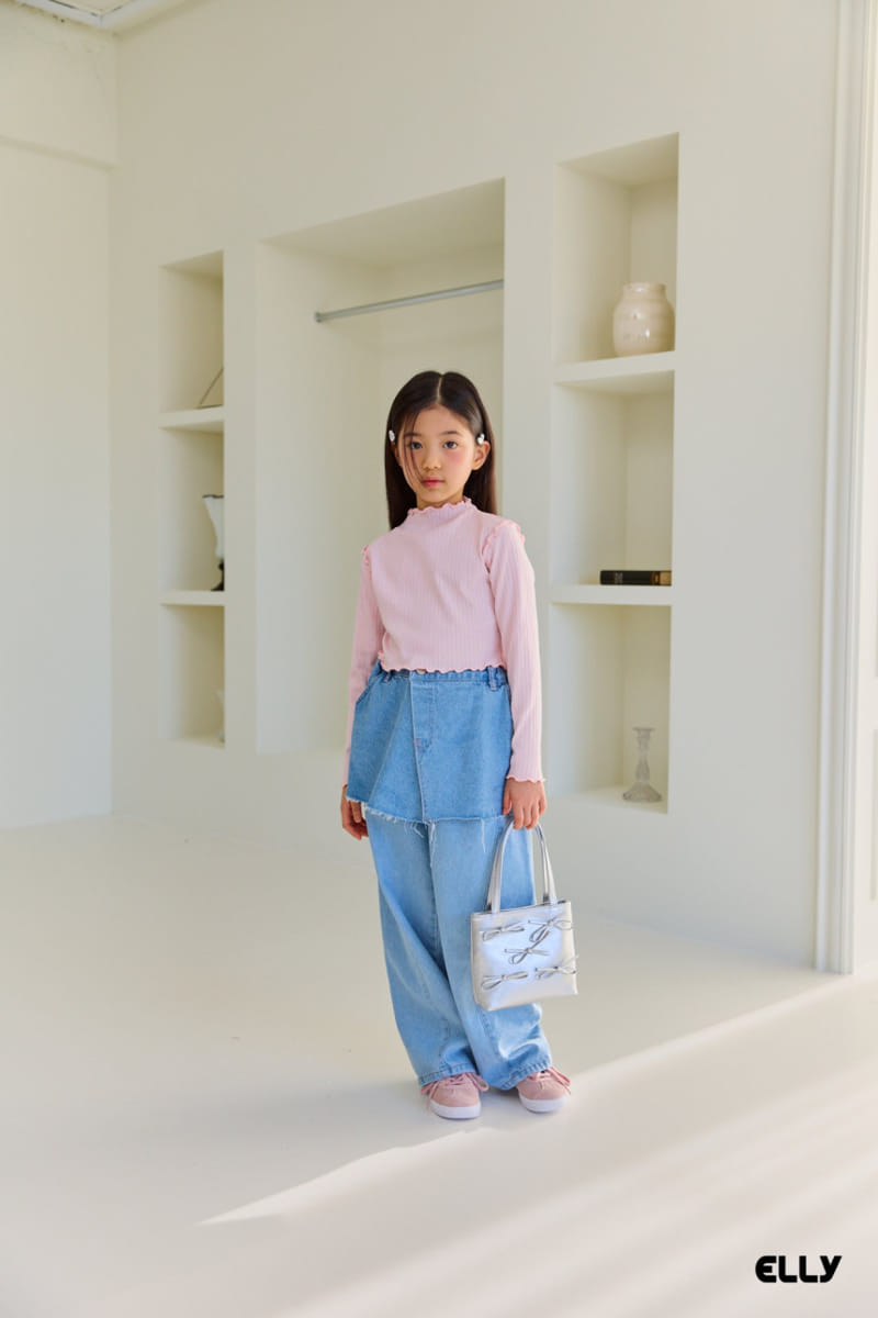 Ellymolly - Korean Children Fashion - #todddlerfashion - Wrap Denim Skirt - 5