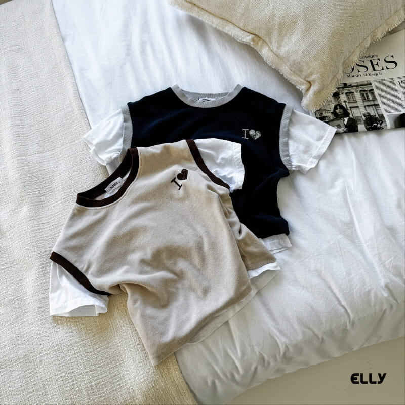 Ellymolly - Korean Children Fashion - #todddlerfashion - I Love Combi Tee 