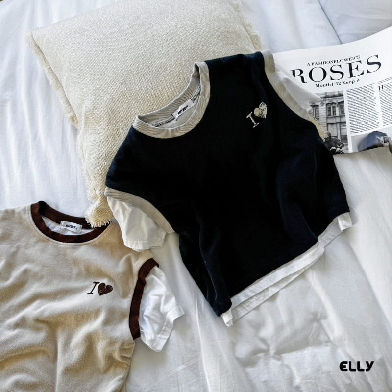 Ellymolly - Korean Children Fashion - #toddlerclothing - I Love Combi Tee  - 2