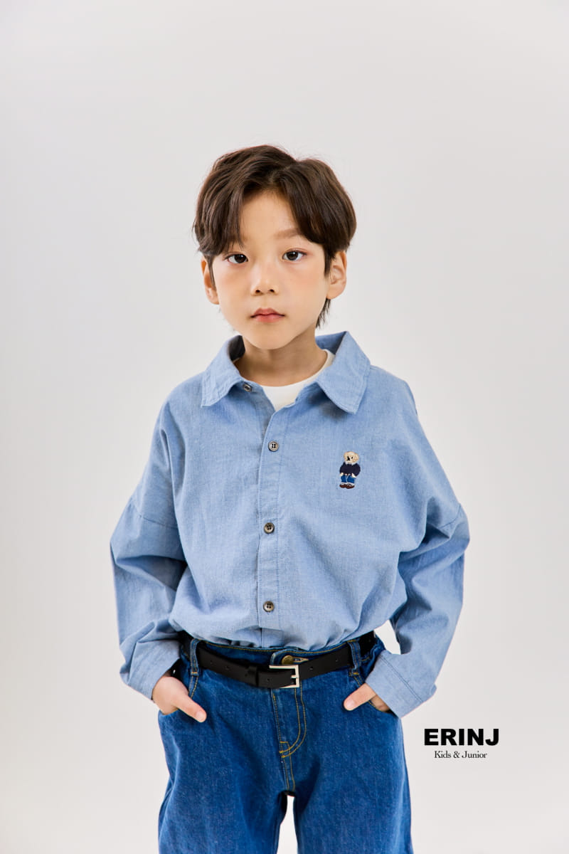 Erin J - Korean Children Fashion - #childrensboutique - Bear Embroidery Shirt - 2