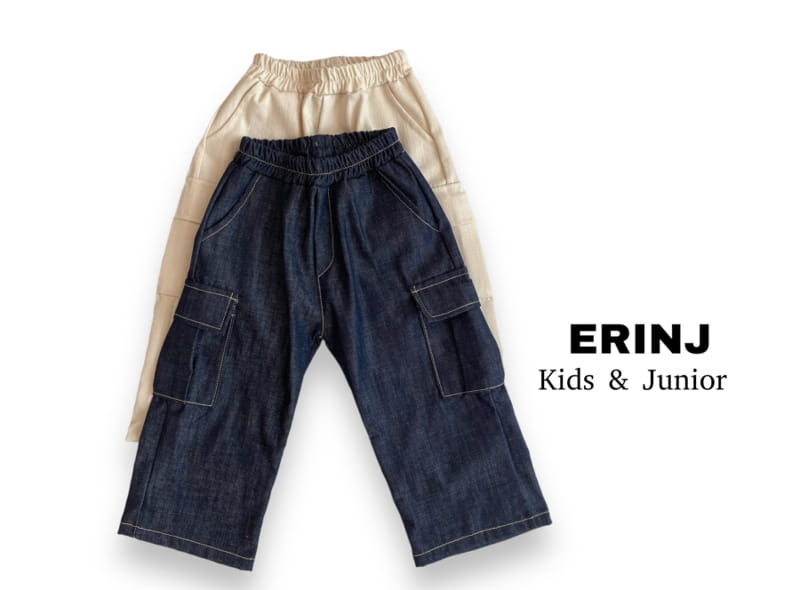 Erin J - Korean Children Fashion - #kidsstore - Denim Cargo Pants