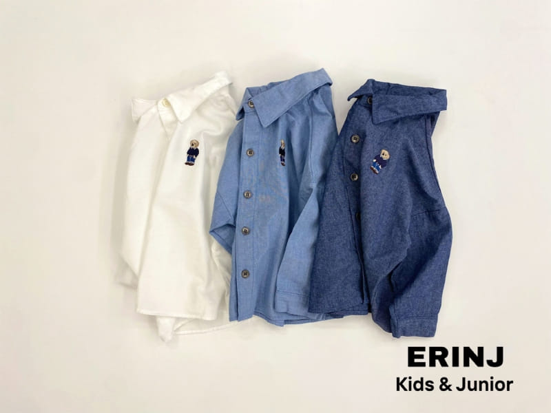Erin J - Korean Children Fashion - #littlefashionista - Bear Embroidery Shirt - 10