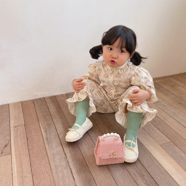 Eugenie Candies - Korean Children Fashion - #stylishchildhood - Peach Rose Top Bottom Set - 4