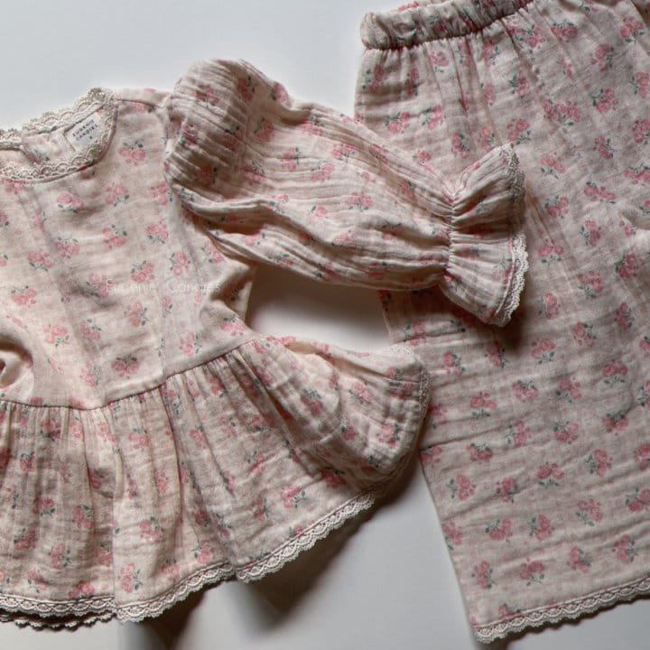 Eugenie Candies - Korean Children Fashion - #childofig - Pink Rose Top Bottom Set - 4