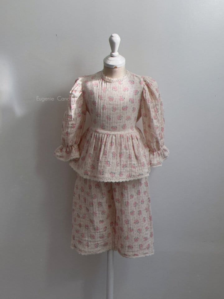 Eugenie Candies - Korean Children Fashion - #fashionkids - Pink Rose Top Bottom Set - 7