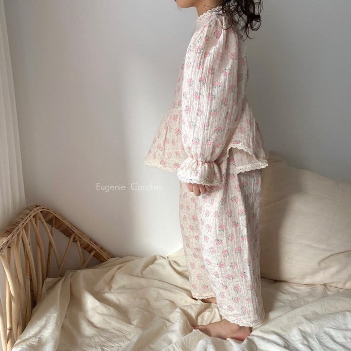 Eugenie Candies - Korean Children Fashion - #prettylittlegirls - Pink Rose Top Bottom Set - 7