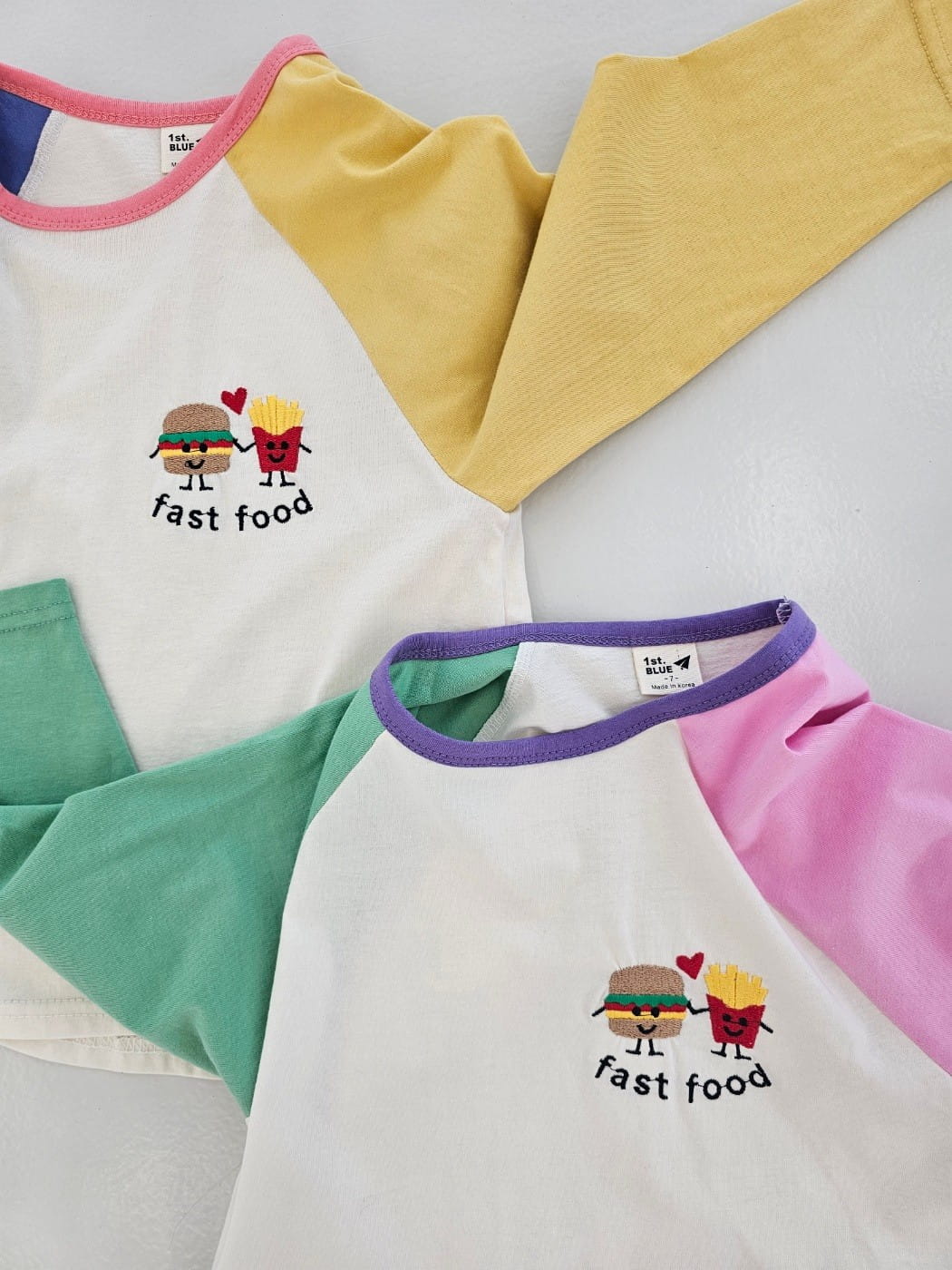 Firstblue - Korean Children Fashion - #Kfashion4kids - Burger Chip Embroidery Tee - 6