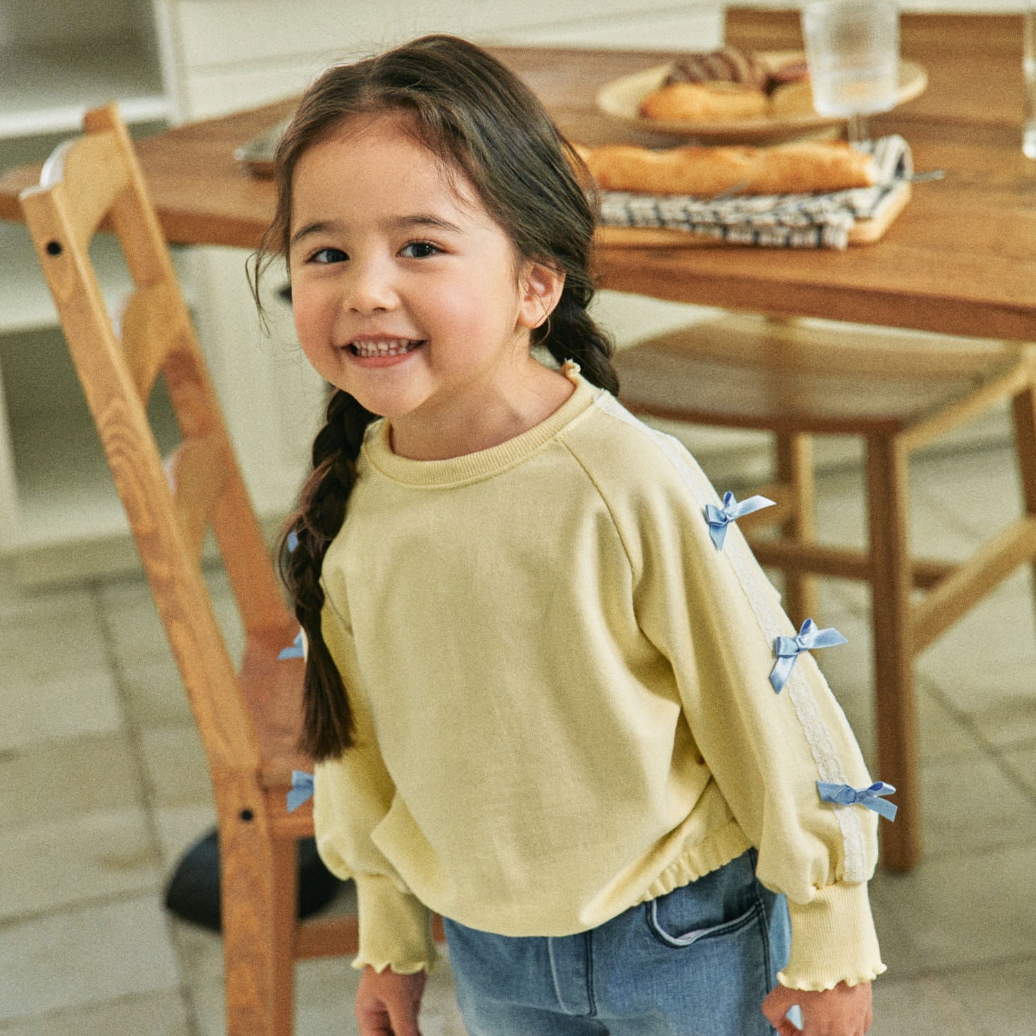 Firstblue - Korean Children Fashion - #Kfashion4kids - Ribbon Tape Sweatshirt - 3
