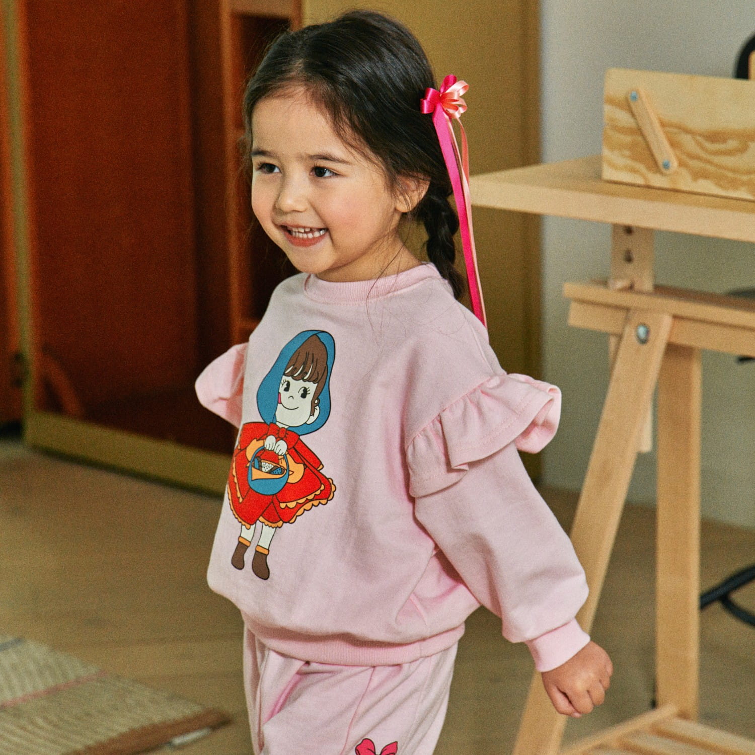 Firstblue - Korean Children Fashion - #designkidswear - Blue Cape Frill Tee - 5