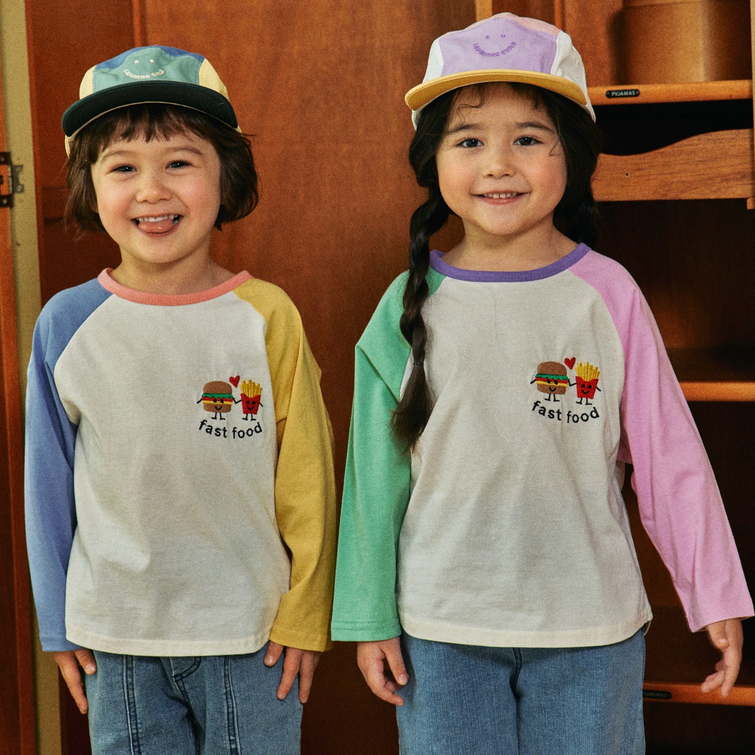 Firstblue - Korean Children Fashion - #discoveringself - Burger Chip Embroidery Tee