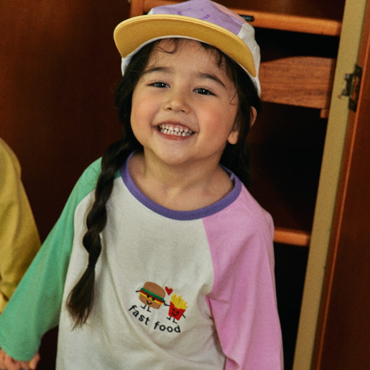 Firstblue - Korean Children Fashion - #kidsshorts - Burger Chip Embroidery Tee - 4