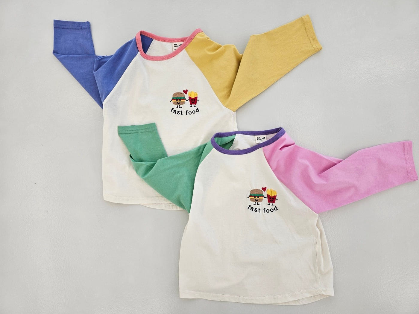 Firstblue - Korean Children Fashion - #kidzfashiontrend - Burger Chip Embroidery Tee - 5