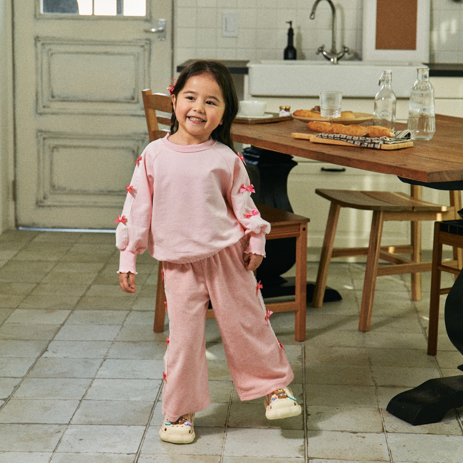 Firstblue - Korean Children Fashion - #Kfashion4kids - Ribbon Tape Sweatshirt - 4