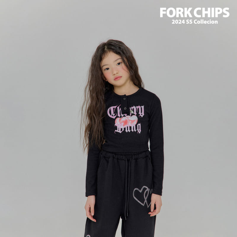 Fork Chips - Korean Children Fashion - #Kfashion4kids - Cherry Bang Crop Tee - 11