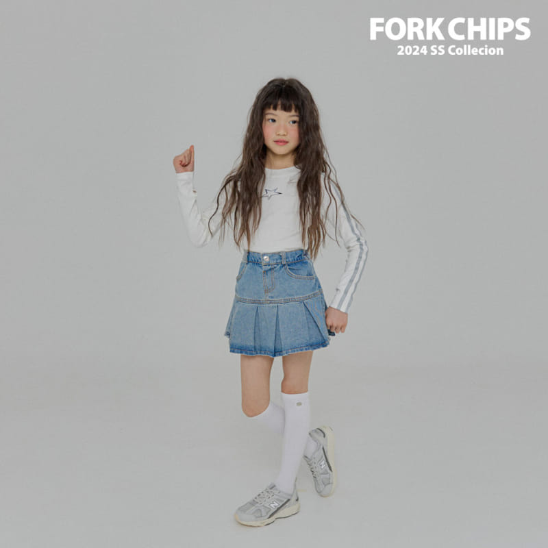 Fork Chips - Korean Children Fashion - #Kfashion4kids - Holic Denim Skirt - 6