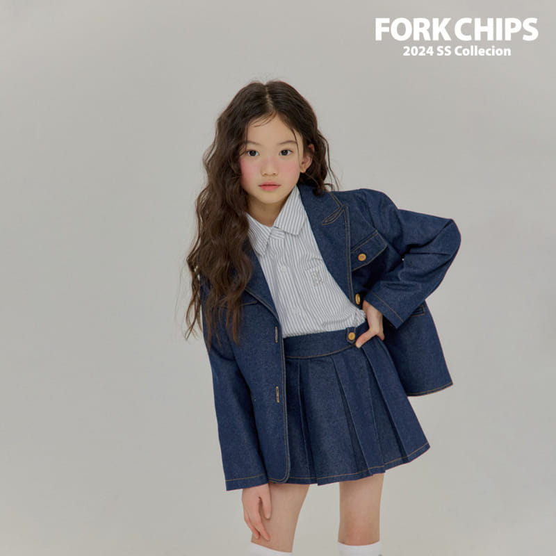 Fork Chips - Korean Children Fashion - #Kfashion4kids - Sander Denim Jacket - 10