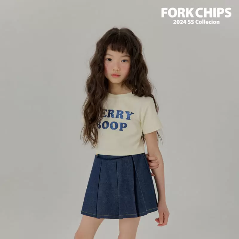 Fork Chips - Korean Children Fashion - #Kfashion4kids - Sander Button Skirt - 9