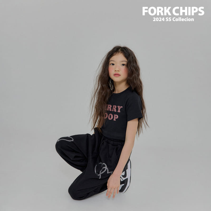 Fork Chips - Korean Children Fashion - #childofig - Glitter Crop Tee - 5