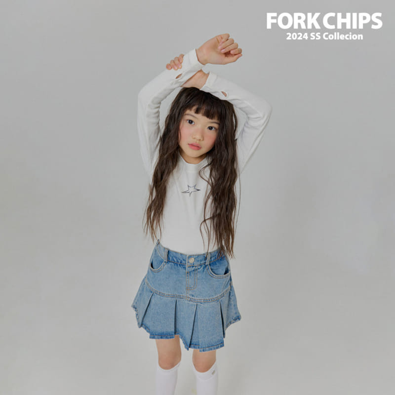 Fork Chips - Korean Children Fashion - #childofig - Holic Denim Skirt - 11