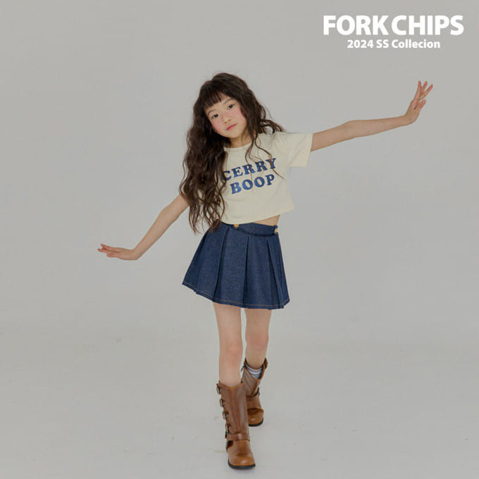 Fork Chips - Korean Children Fashion - #childofig - Sander Button Skirt