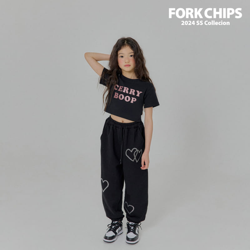 Fork Chips - Korean Children Fashion - #childrensboutique - Glitter Crop Tee - 6