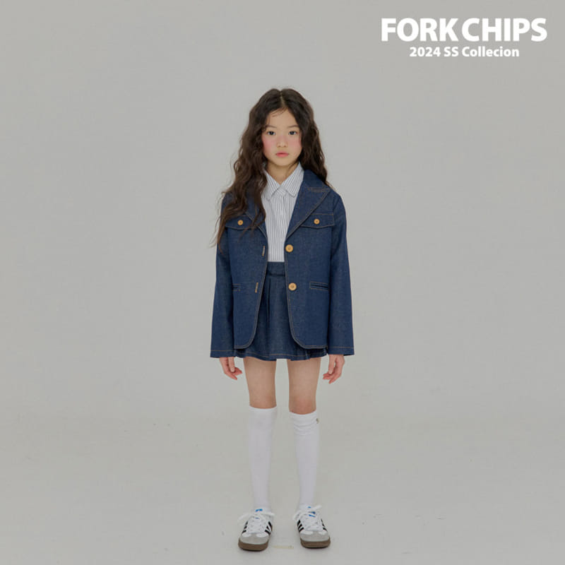 Fork Chips - Korean Children Fashion - #childrensboutique - Sander Denim Jacket - 3
