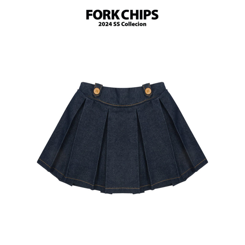 Fork Chips - Korean Children Fashion - #childrensboutique - Sander Button Skirt - 2