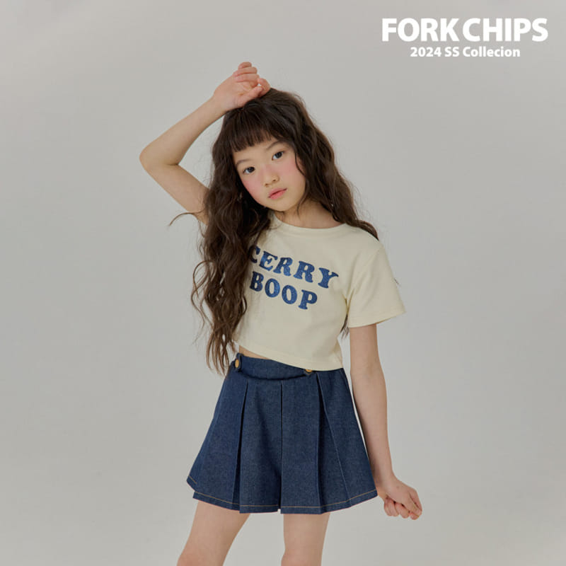 Fork Chips - Korean Children Fashion - #designkidswear - Sander Button Skirt - 4