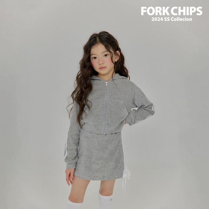 Fork Chips - Korean Children Fashion - #discoveringself - Coco Terry Zip Up