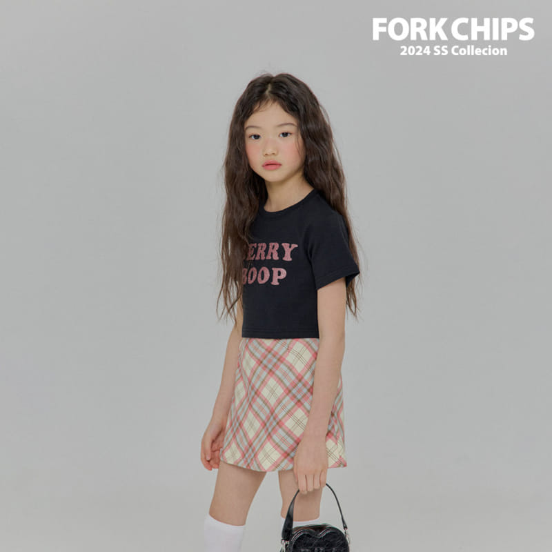 Fork Chips - Korean Children Fashion - #fashionkids - Glitter Crop Tee - 9
