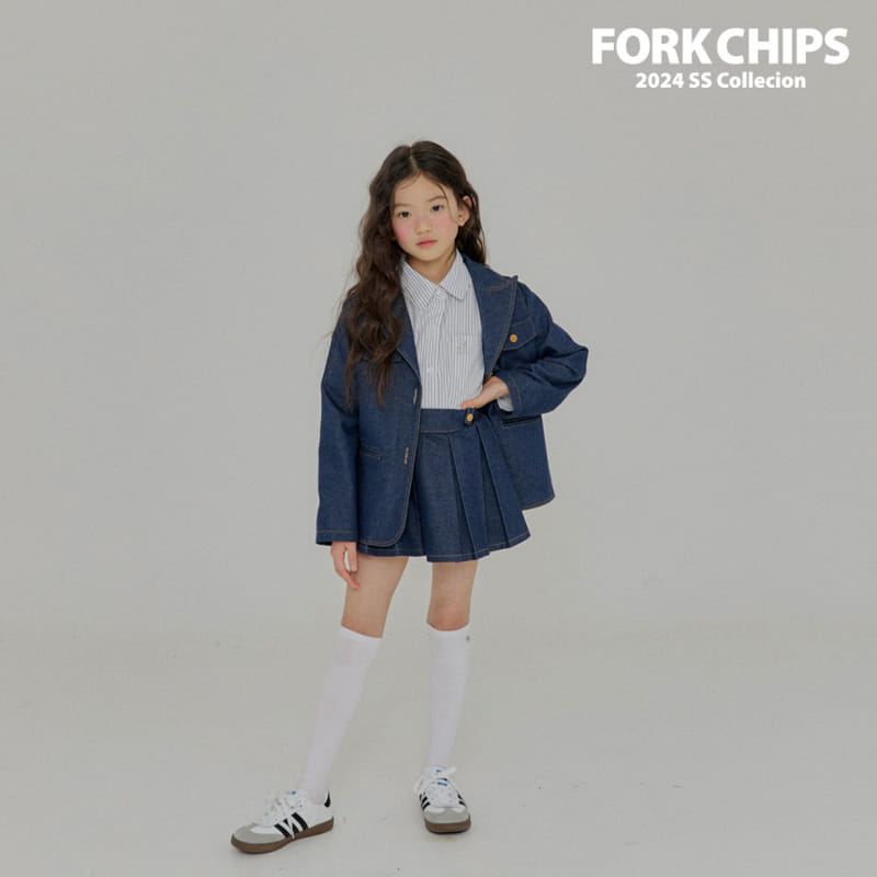 Fork Chips - Korean Children Fashion - #fashionkids - Sander Denim Jacket - 6