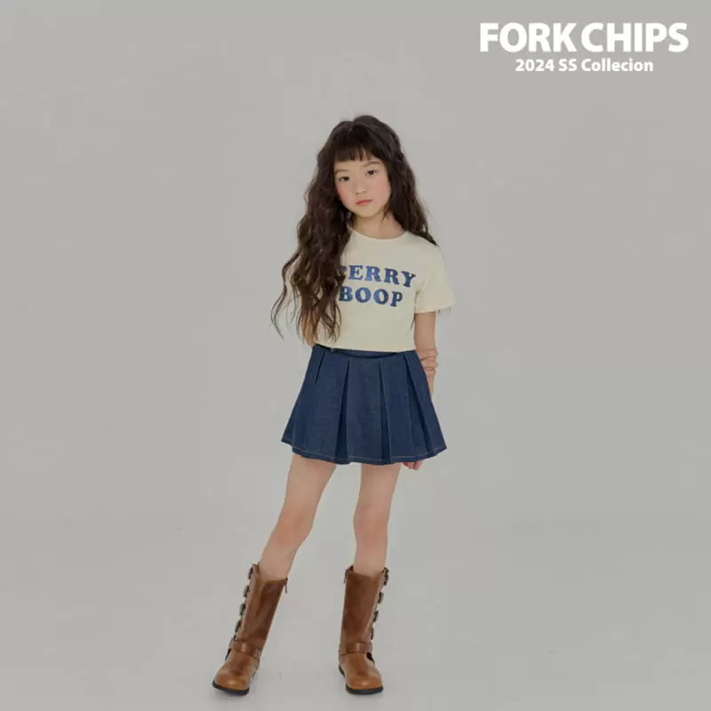 Fork Chips - Korean Children Fashion - #fashionkids - Sander Button Skirt - 5