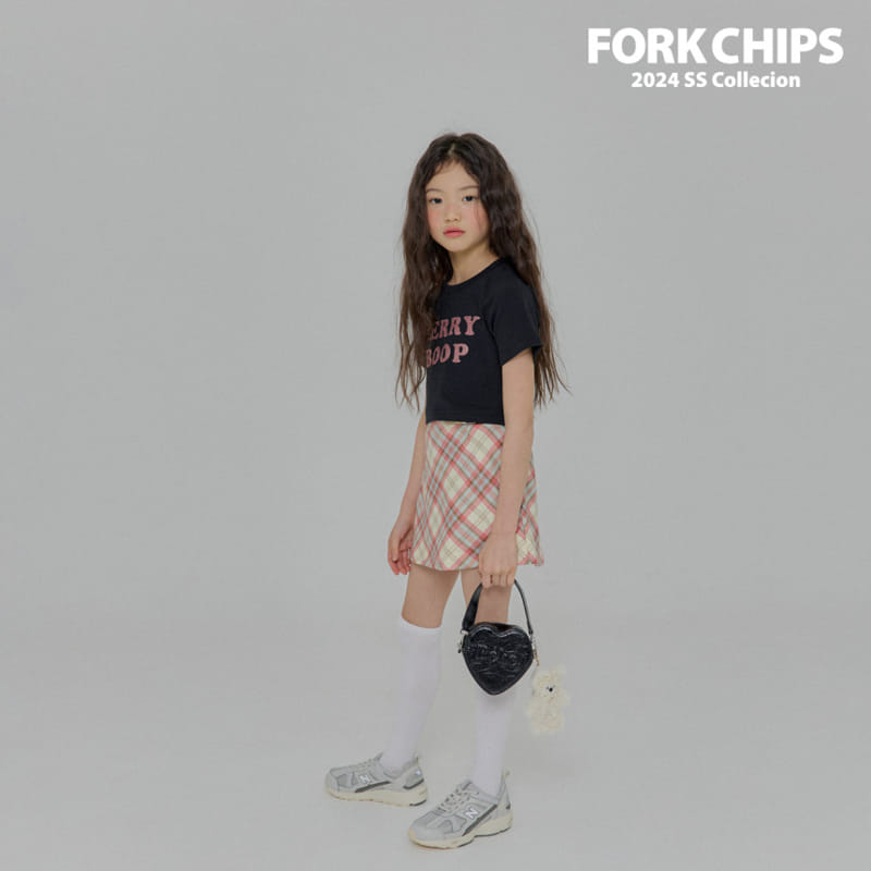 Fork Chips - Korean Children Fashion - #kidsshorts - Glitter Crop Tee - 10