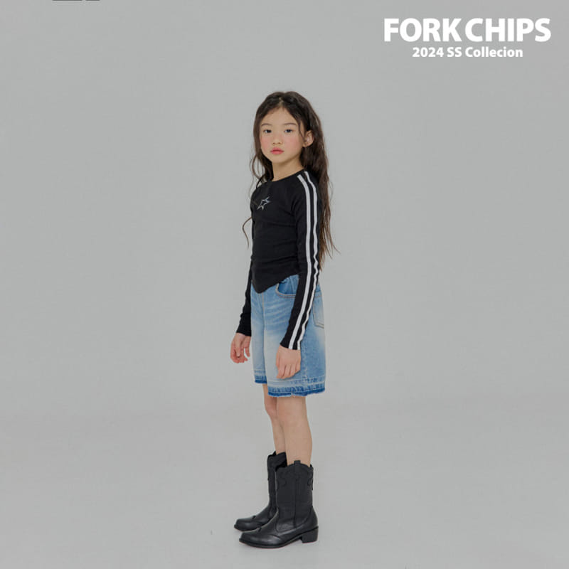 Fork Chips - Korean Children Fashion - #kidsshorts - Metal Tape Tee - 9