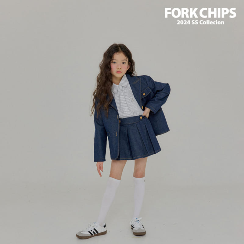 Fork Chips - Korean Children Fashion - #kidsshorts - Sander Denim Jacket - 7