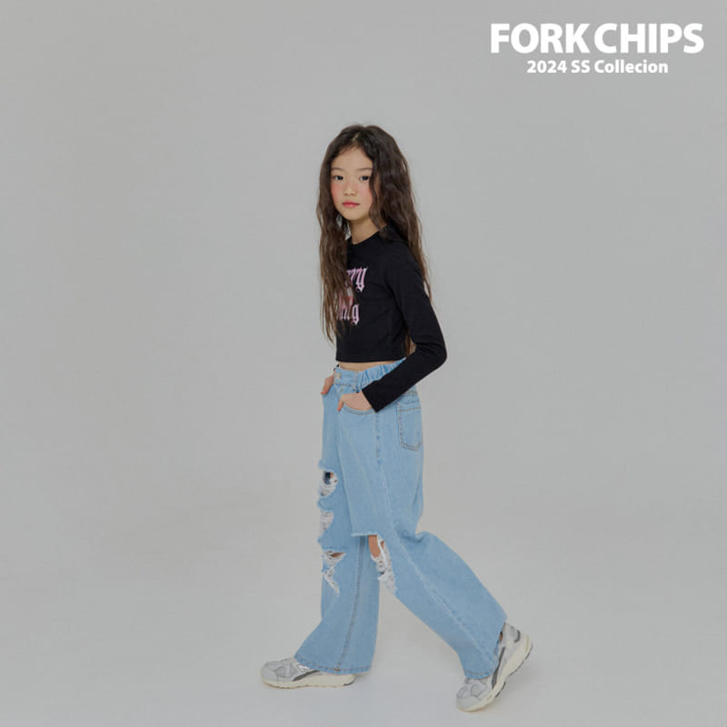 Fork Chips - Korean Children Fashion - #kidsstore - Cherry Bang Crop Tee - 9