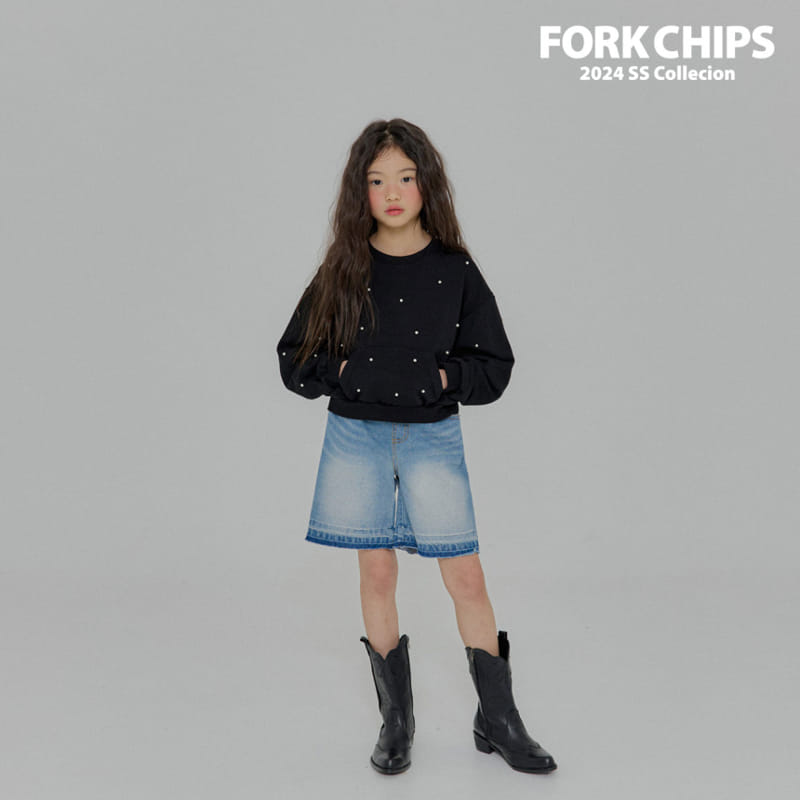 Fork Chips - Korean Children Fashion - #kidsstore - Newtro Denim Pants - 2