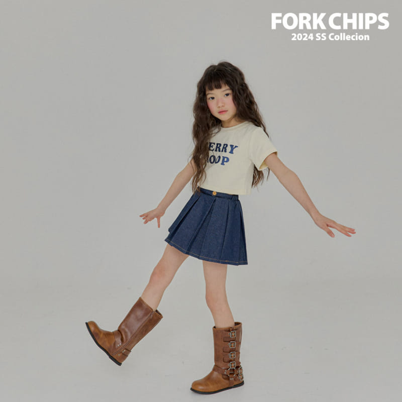 Fork Chips - Korean Children Fashion - #kidsstore - Sander Button Skirt - 7