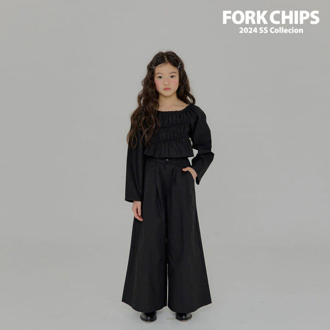 Fork Chips - Korean Children Fashion - #kidsstore - Double Wide Pants