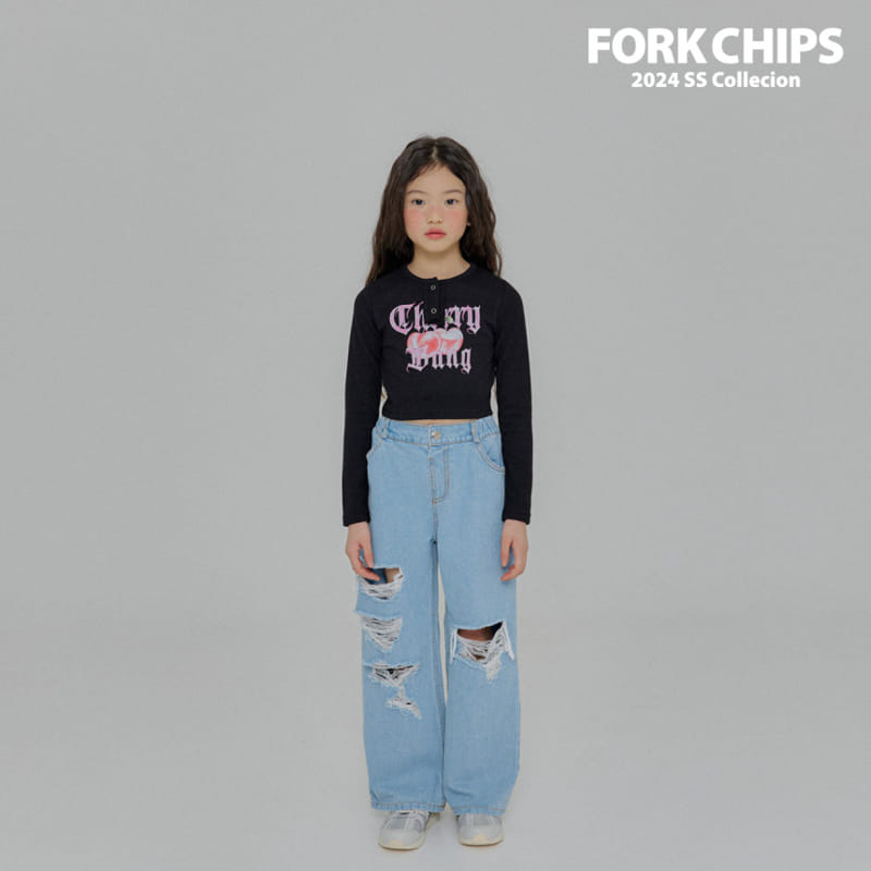 Fork Chips - Korean Children Fashion - #kidzfashiontrend - Cherry Bang Crop Tee - 10