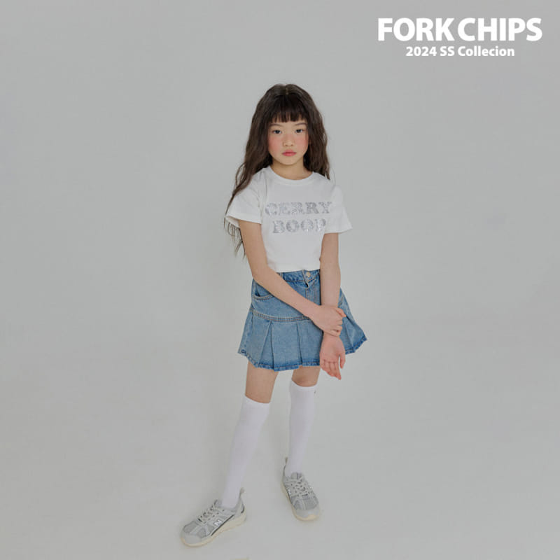 Fork Chips - Korean Children Fashion - #kidzfashiontrend - Holic Denim Skirt - 5