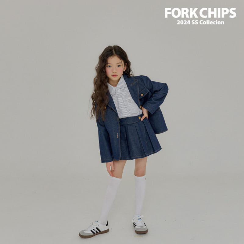 Fork Chips - Korean Children Fashion - #kidzfashiontrend - Sander Denim Jacket - 9
