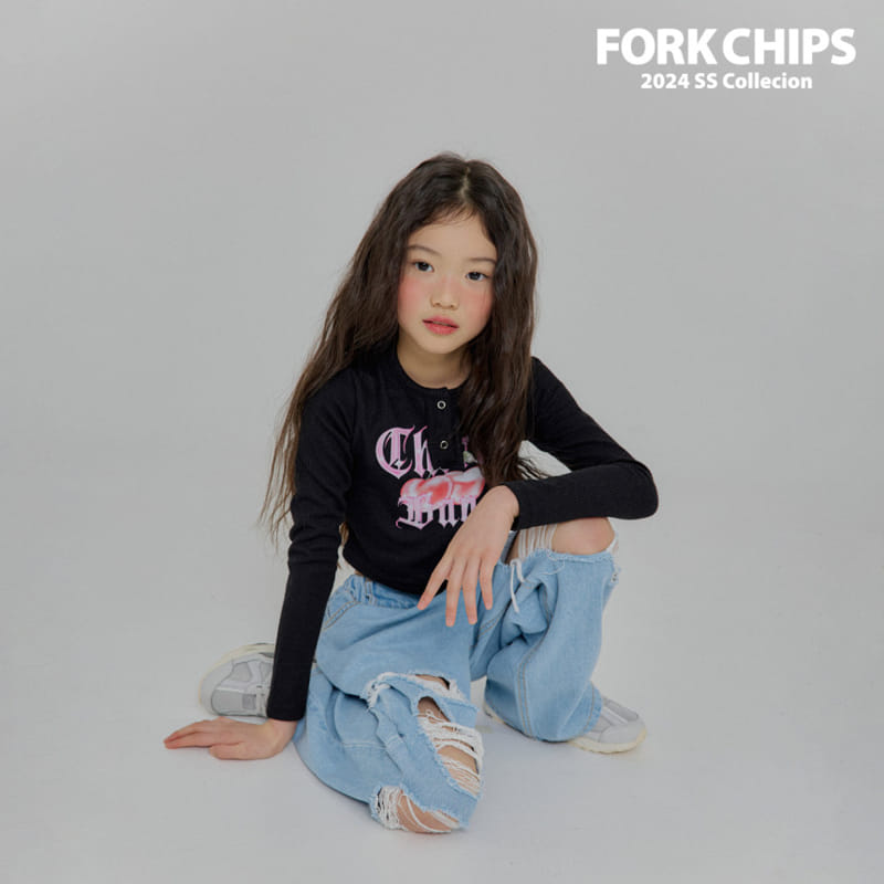Fork Chips - Korean Children Fashion - #littlefashionista - Maxy Tear Jeans - 6