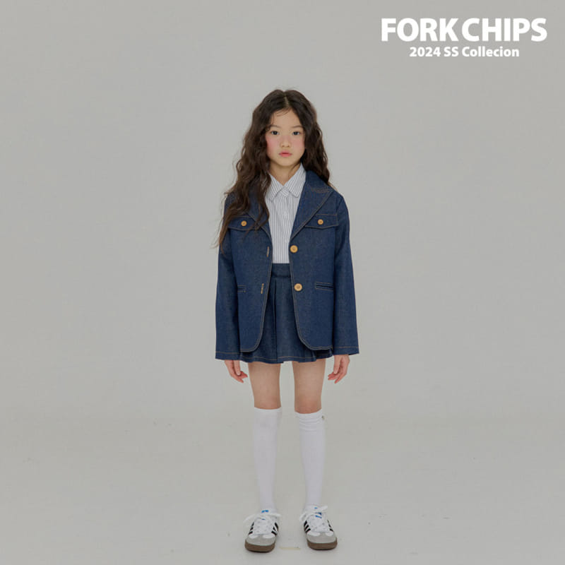 Fork Chips - Korean Children Fashion - #littlefashionista - Sander Denim Jacket - 11