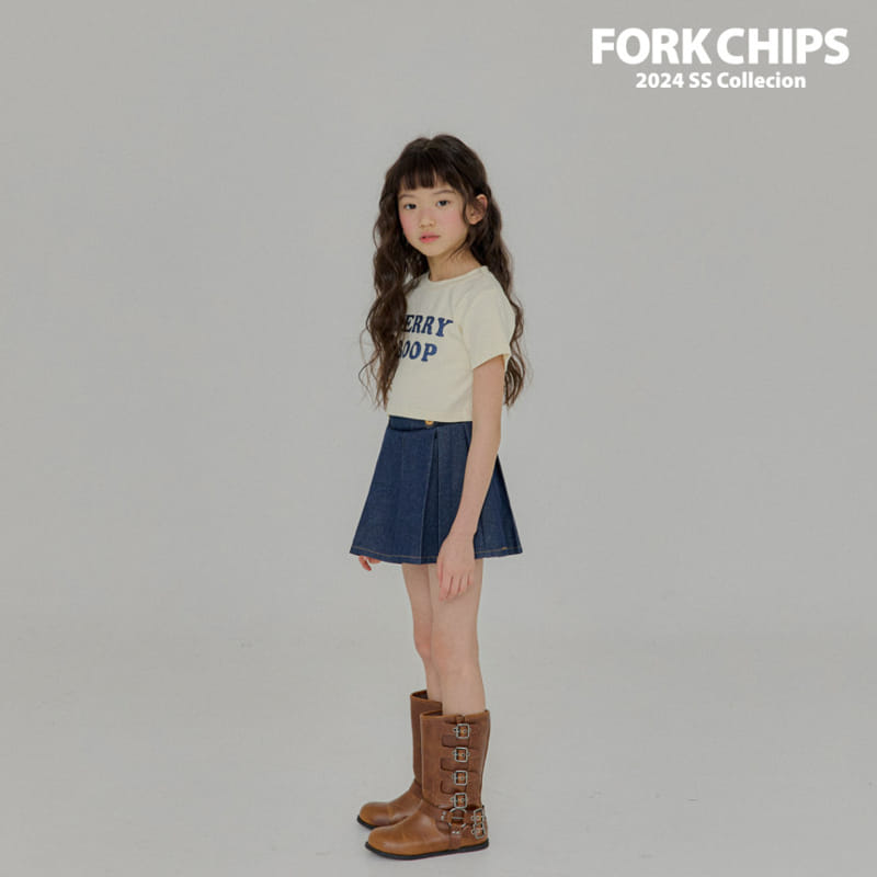 Fork Chips - Korean Children Fashion - #littlefashionista - Sander Button Skirt - 10