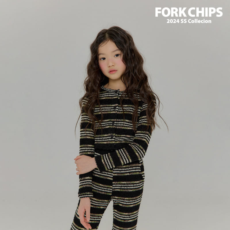 Fork Chips - Korean Children Fashion - #magicofchildhood - French Knit Leggings - 3
