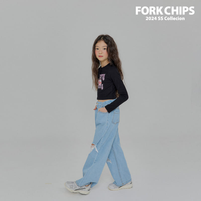 Fork Chips - Korean Children Fashion - #minifashionista - Maxy Tear Jeans - 8