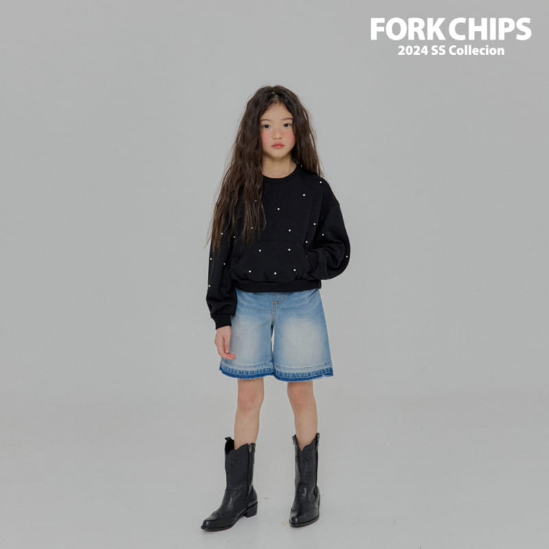 Fork Chips - Korean Children Fashion - #prettylittlegirls - Newtro Denim Pants - 8